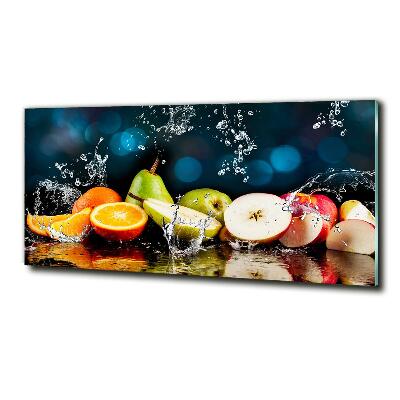 Foto en cristal de alta calidad con impresión uv horizontal Fruta y agua