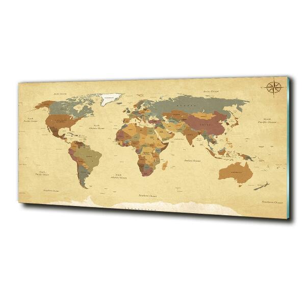 Foto en cristal de alta calidad con impresión uv horizontal Mapa político