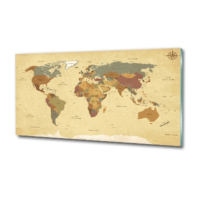 Foto en cristal de alta calidad con impresión uv horizontal Mapa político