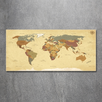 Foto en cristal de alta calidad con impresión uv horizontal Mapa político