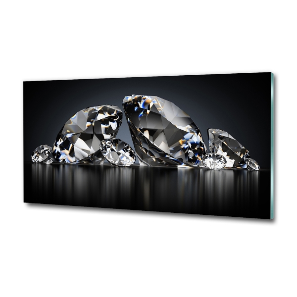 Cuadro de cristal templado moderno horizontal Diamantes