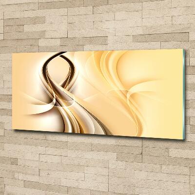 Cuadro decorativo de vidrio para salón horizontal Ondas abstractas