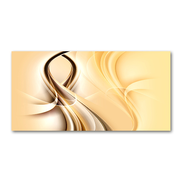 Cuadro decorativo de vidrio para salón horizontal Ondas abstractas