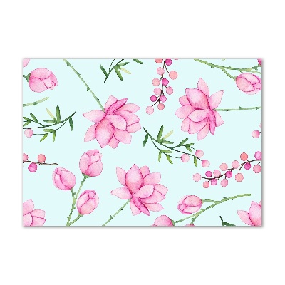 Foto en cristal de alta calidad con impresión uv horizontal Flores y bayas