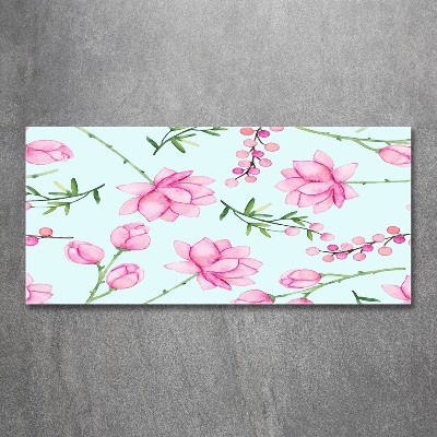 Foto en cristal de alta calidad con impresión uv horizontal Flores y bayas