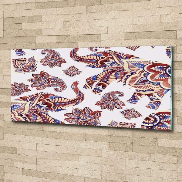 Impresión en cristal con acabado brillante horizontal Adornos de elefante