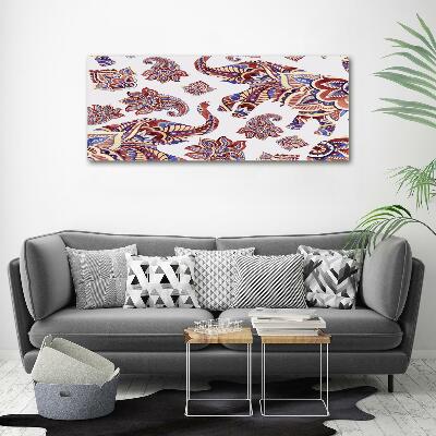 Foto-obraz szklany Słonie ornamenty