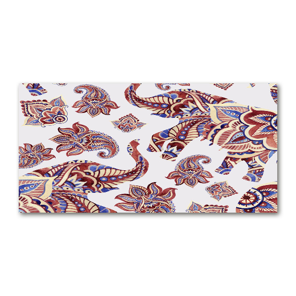 Impresión en cristal con acabado brillante horizontal Adornos de elefante