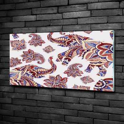 Impresión en cristal con acabado brillante horizontal Adornos de elefante