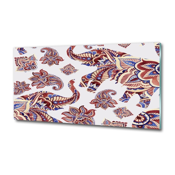 Impresión en cristal con acabado brillante horizontal Adornos de elefante