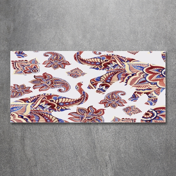 Impresión en cristal con acabado brillante horizontal Adornos de elefante