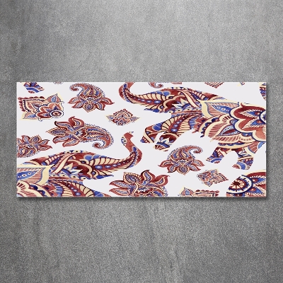 Impresión en cristal con acabado brillante horizontal Adornos de elefante