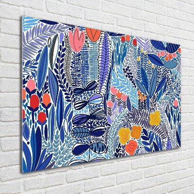 Impresión en cristal con acabado brillante horizontal Patrón floral