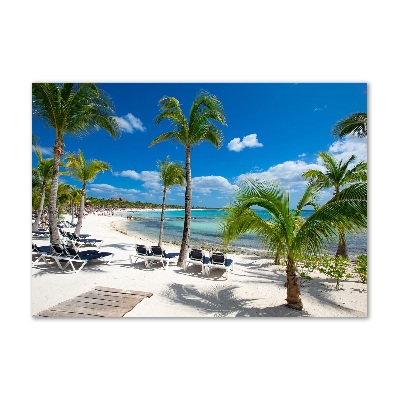 Impresión en cristal con acabado brillante horizontal Playa de Maldivas