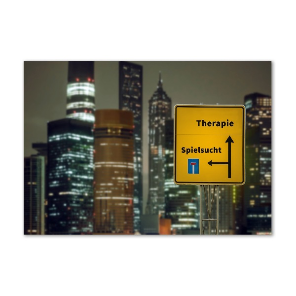 Cuadro decorativo de vidrio para salón horizontal Terapia en la ciudad