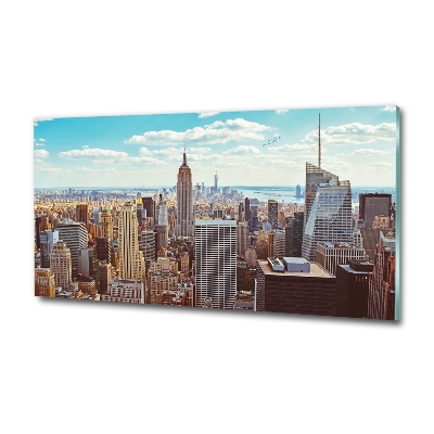 Foto en cristal de alta calidad con impresión uv horizontal Vista aérea de Nueva York