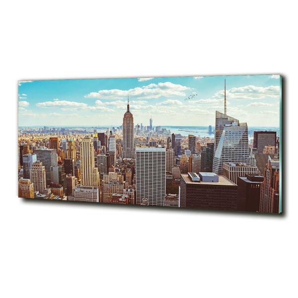 Foto en cristal de alta calidad con impresión uv horizontal Vista aérea de Nueva York