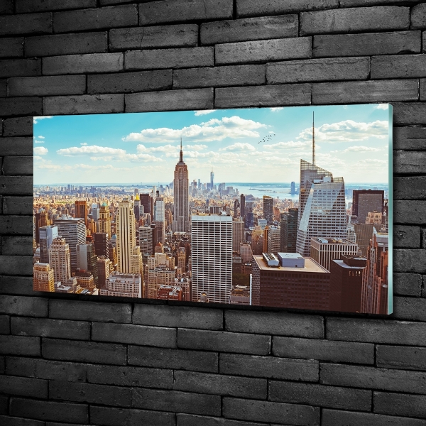 Foto en cristal de alta calidad con impresión uv horizontal Vista aérea de Nueva York