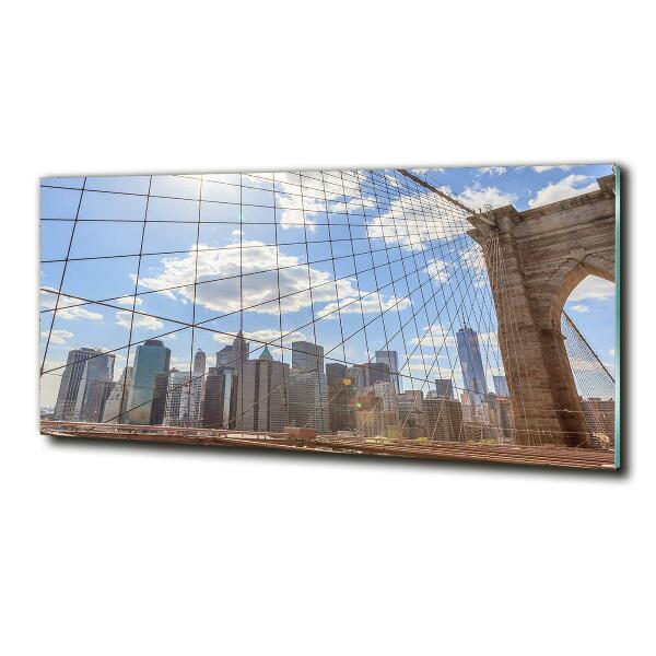 Cuadro de cristal templado moderno horizontal Puente de Nueva York