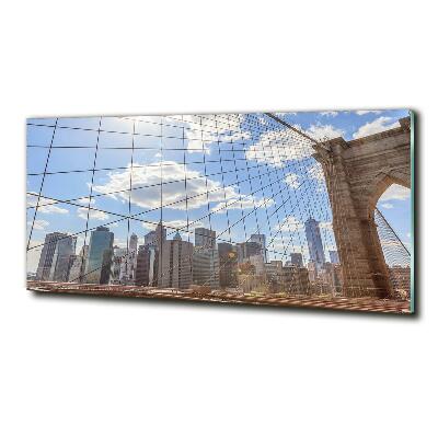 Cuadro de cristal templado moderno horizontal Puente de Nueva York