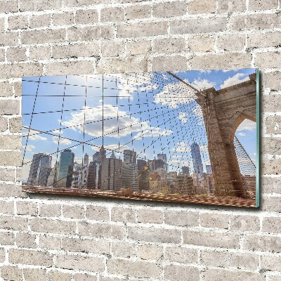 Cuadro de cristal templado moderno horizontal Puente de Nueva York