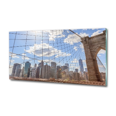 Cuadro de cristal templado moderno horizontal Puente de Nueva York