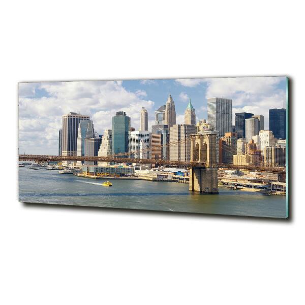 Cuadro decorativo de vidrio para salón horizontal Manhattan Nueva York