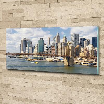 Cuadro decorativo de vidrio para salón horizontal Manhattan Nueva York