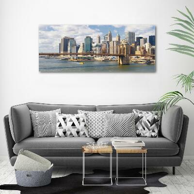 Cuadro decorativo de vidrio para salón horizontal Manhattan Nueva York
