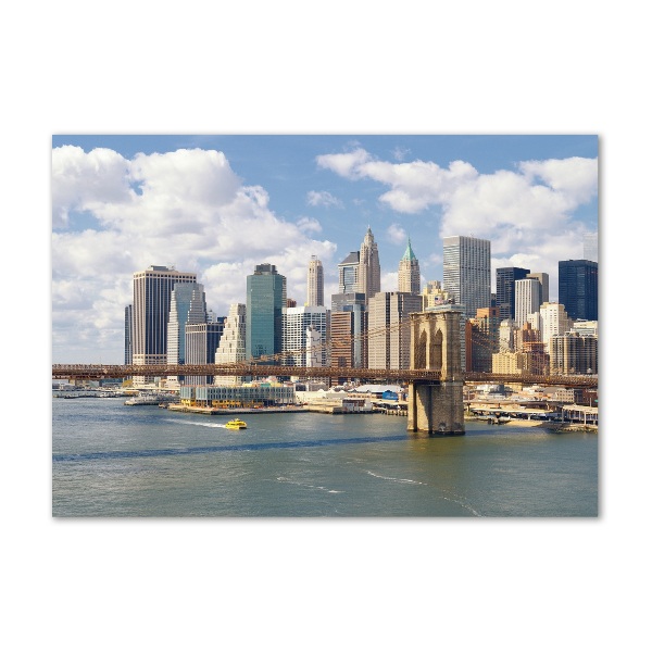 Cuadro decorativo de vidrio para salón horizontal Manhattan Nueva York