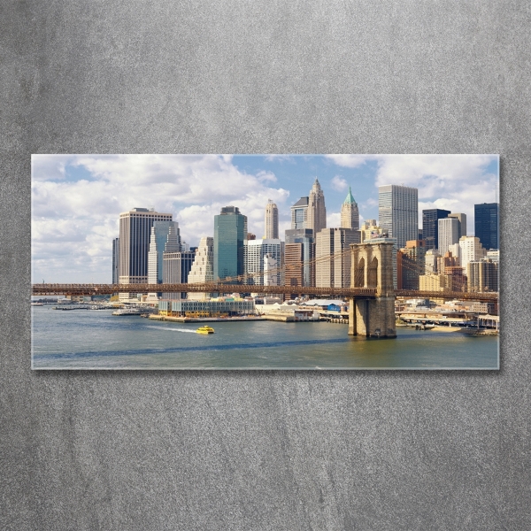 Cuadro decorativo de vidrio para salón horizontal Manhattan Nueva York