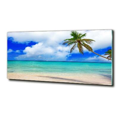 Impresión en cristal con acabado brillante horizontal Playa caribeña