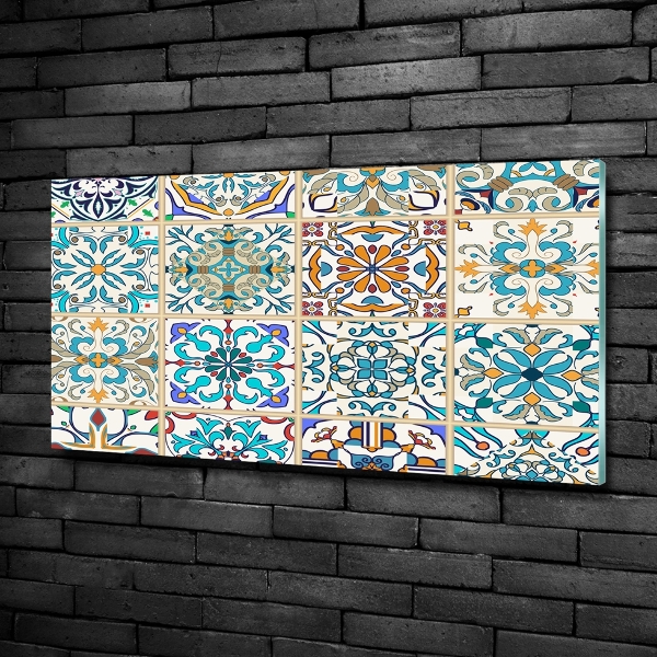 Cuadro decorativo de vidrio para salón horizontal Azulejos de cerámica