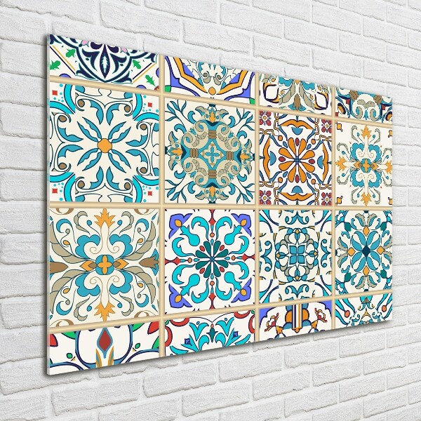 Cuadro decorativo de vidrio para salón horizontal Azulejos de cerámica