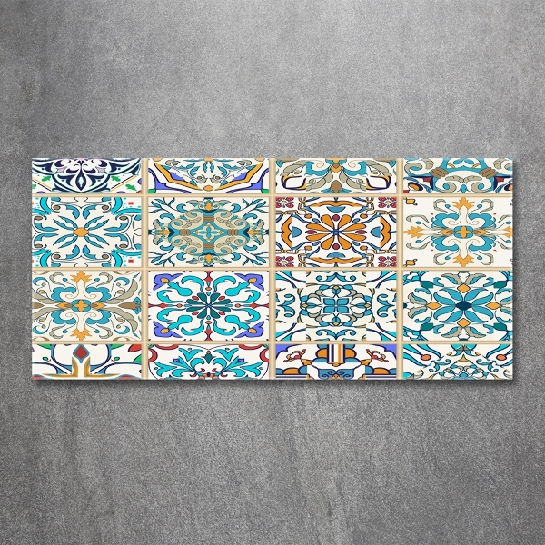Cuadro decorativo de vidrio para salón horizontal Azulejos de cerámica