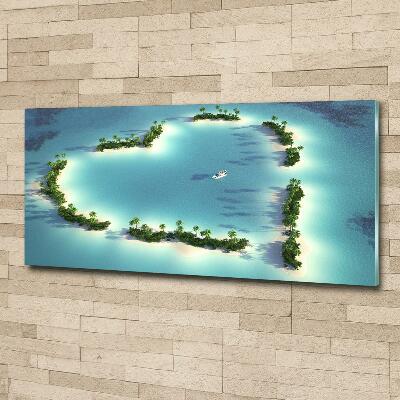 Foto en cristal de alta calidad con impresión uv horizontal Islas en forma de corazón