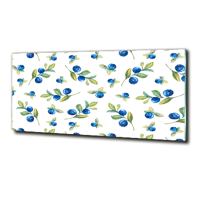 Cuadro decorativo de vidrio para salón horizontal Arándanos