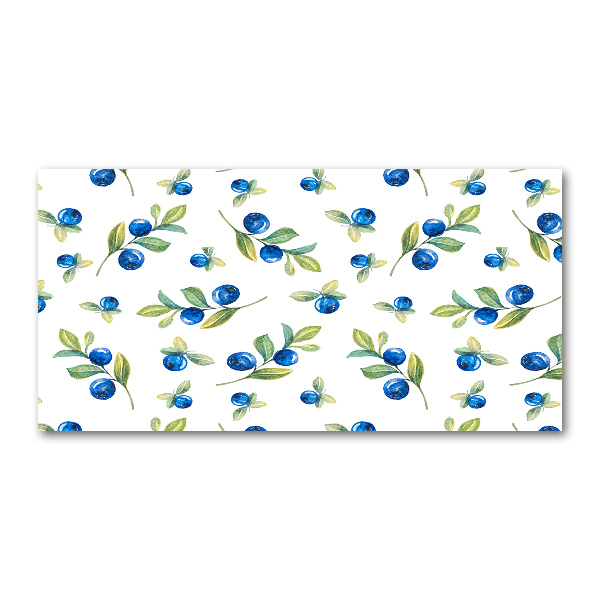 Cuadro decorativo de vidrio para salón horizontal Arándanos