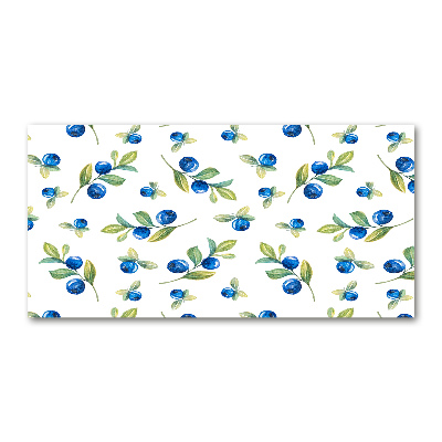 Cuadro decorativo de vidrio para salón horizontal Arándanos