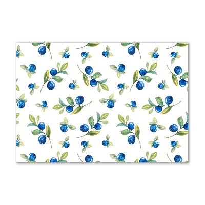 Cuadro decorativo de vidrio para salón horizontal Arándanos