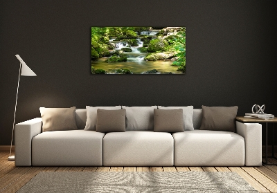 Cuadro decorativo de vidrio para salón horizontal Cascada