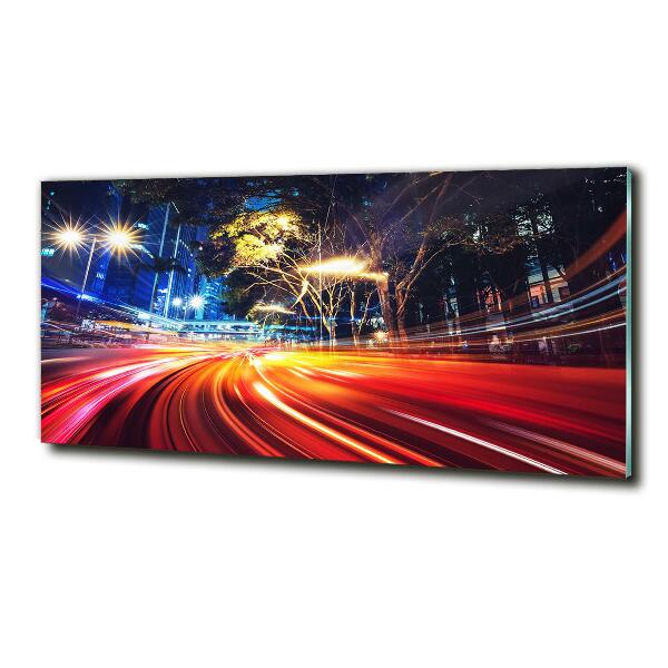 Foto en cristal de alta calidad con impresión uv horizontal Velocidad en la ciudad