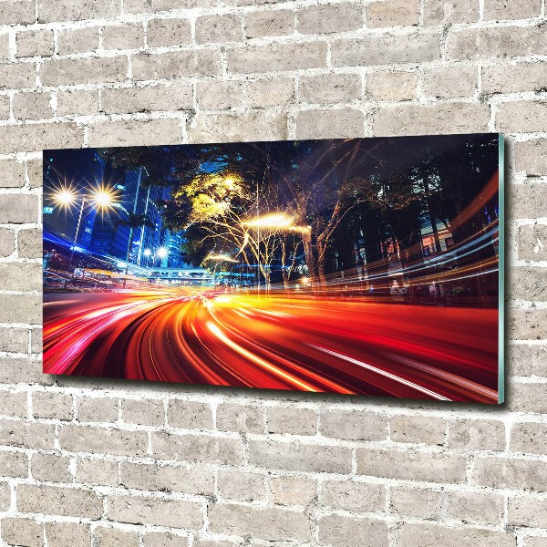 Foto en cristal de alta calidad con impresión uv horizontal Velocidad en la ciudad