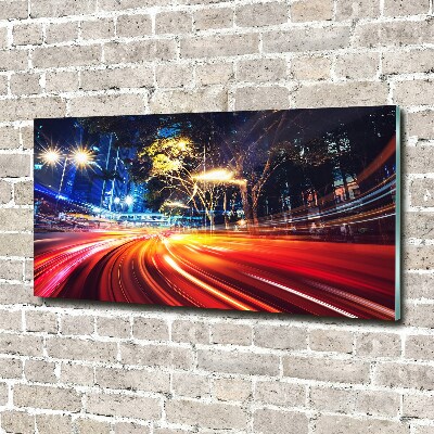 Foto en cristal de alta calidad con impresión uv horizontal Velocidad en la ciudad