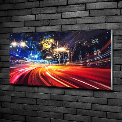 Foto en cristal de alta calidad con impresión uv horizontal Velocidad en la ciudad