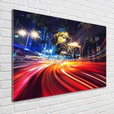 Foto en cristal de alta calidad con impresión uv horizontal Velocidad en la ciudad