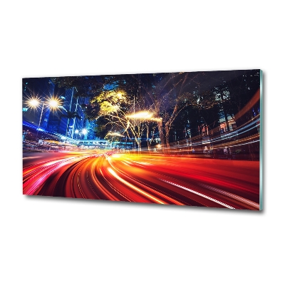 Foto en cristal de alta calidad con impresión uv horizontal Velocidad en la ciudad