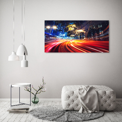 Foto en cristal de alta calidad con impresión uv horizontal Velocidad en la ciudad