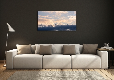 Cuadro decorativo de vidrio para salón horizontal Nubes en el cielo