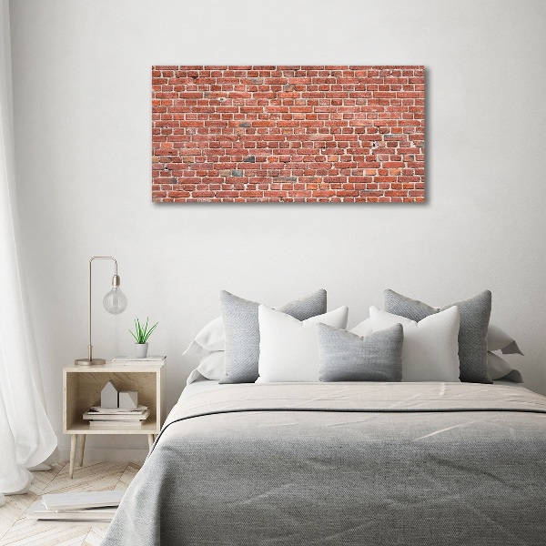 Cuadro decorativo de vidrio para salón horizontal pared de ladrillos